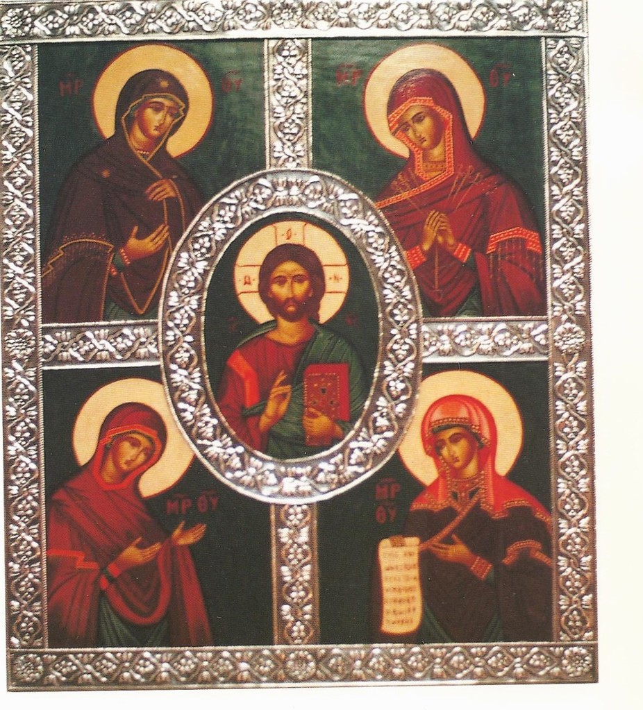 CUATRO VIRGENES CON PANTOCRATOR REPUJADO EN PLATA DE LEY  50X40   1.600 €