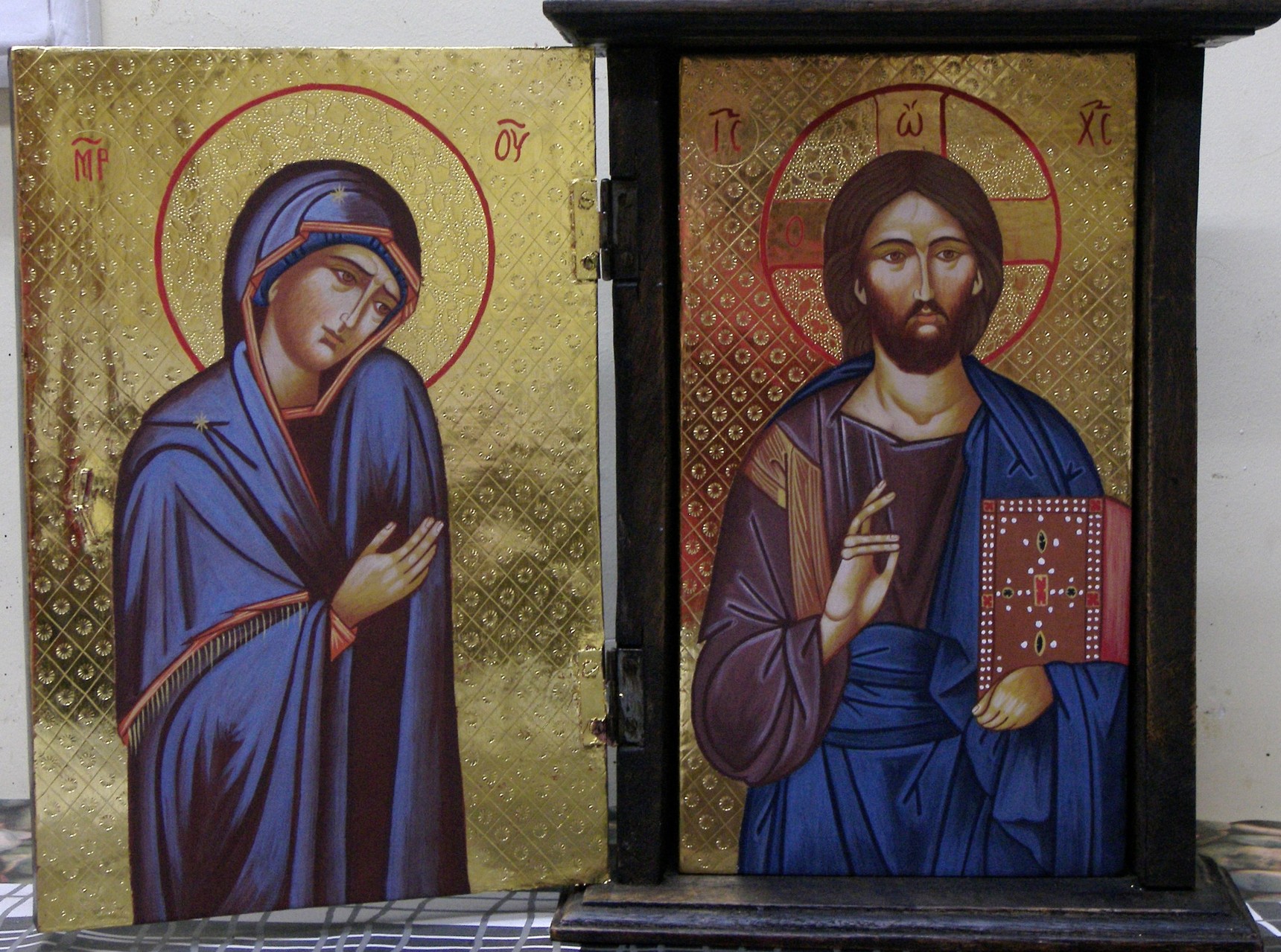 PANTOCRATOR Y VIRGEN DE LA CAPILLITA  COLECCION PRIVADA
