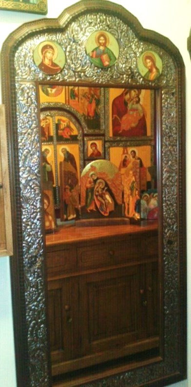 ESPEJO PLATA DE LEY CON DEESIS PINTADA  150 X 72   2.000 €