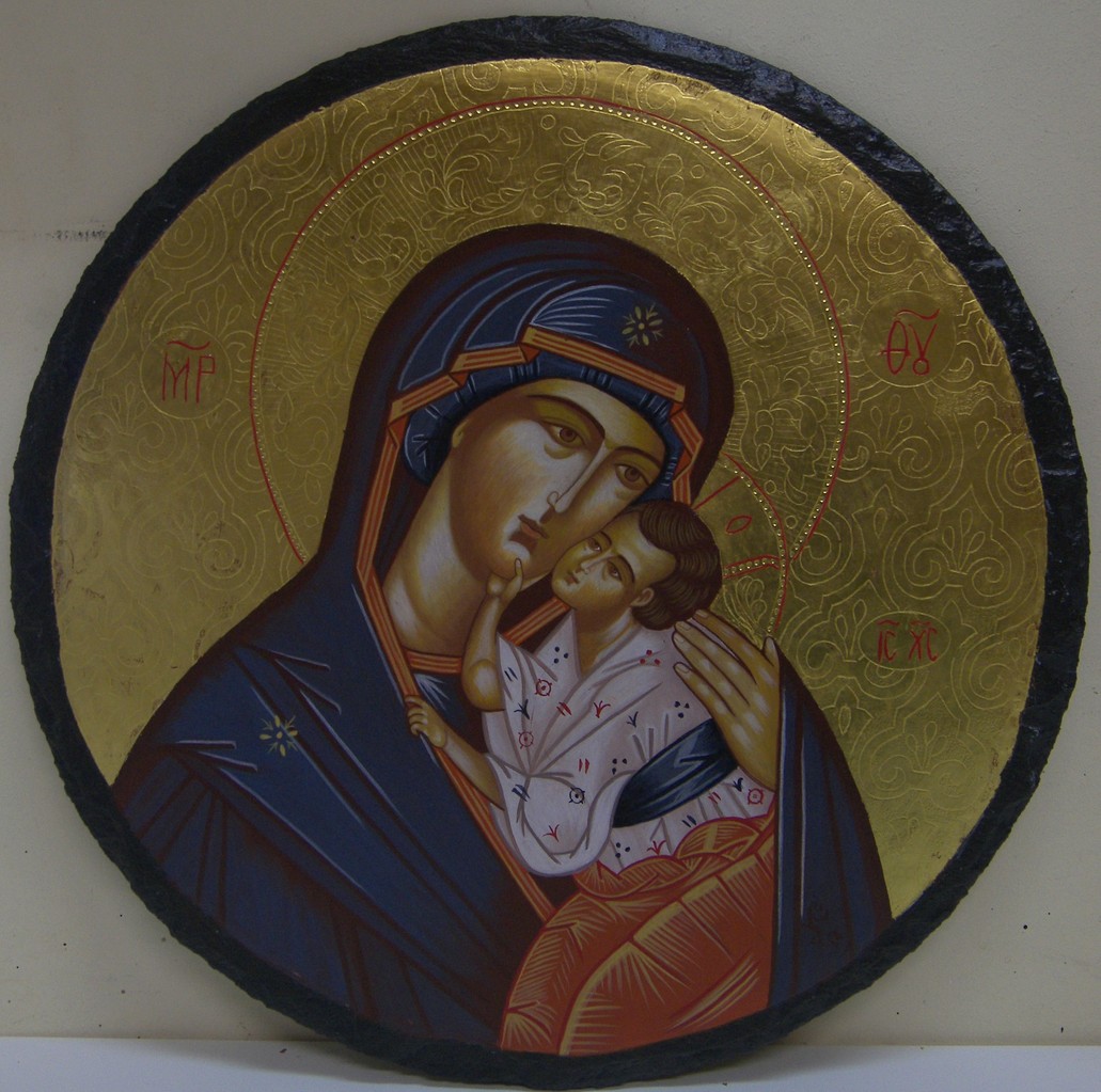 VIRGEN DE YAROSLAV (PIZARRA)  30 DE DIAMETRO    450 €