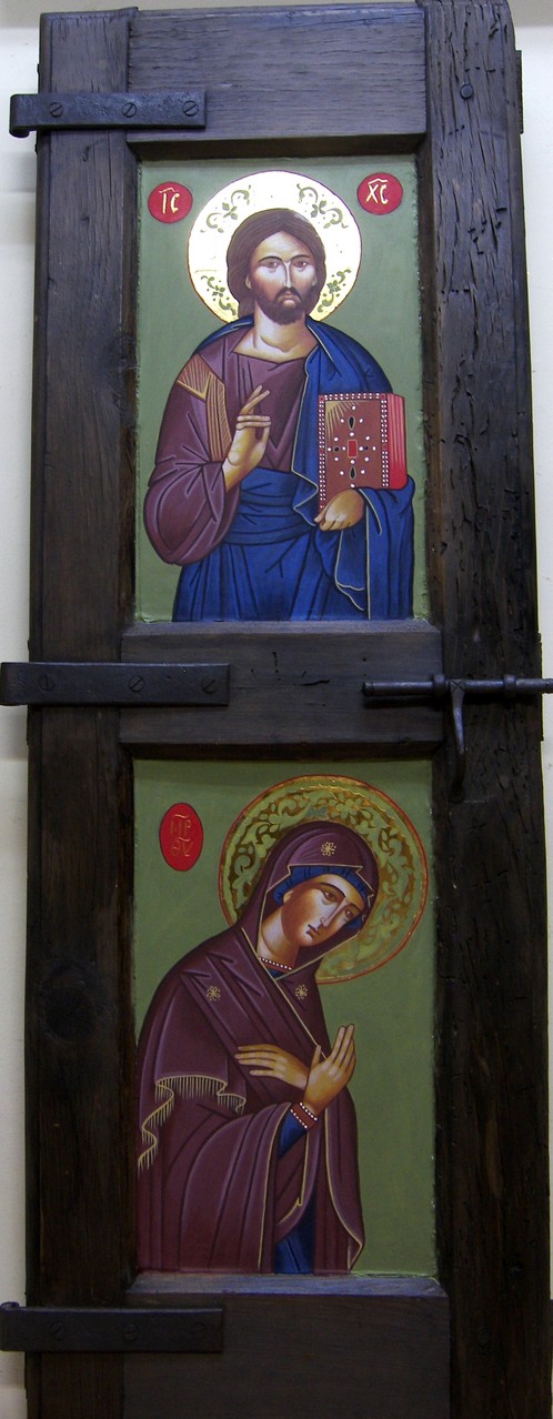 PANTOCRATOR Y VIRGEN  (HOJA DE VENTANA)      98 X 34  600€