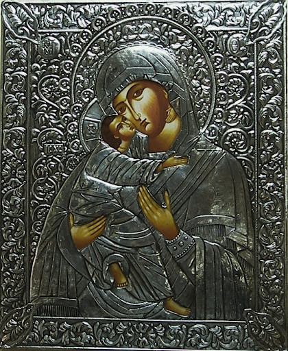 VIRGEN DE VLADIMIR (PLATA DE LEY) 50x40 1200€