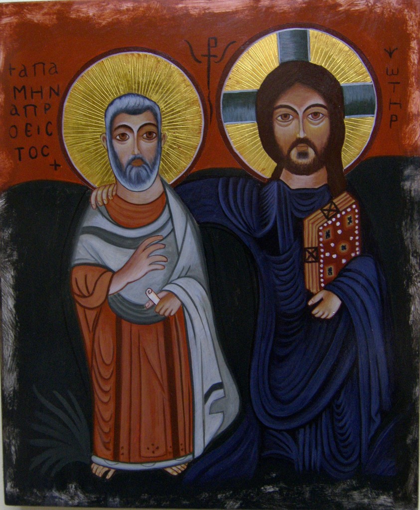 PANTOCRATOR CON S. MENAS (ICONO COPTO)  30 X 25   300 €