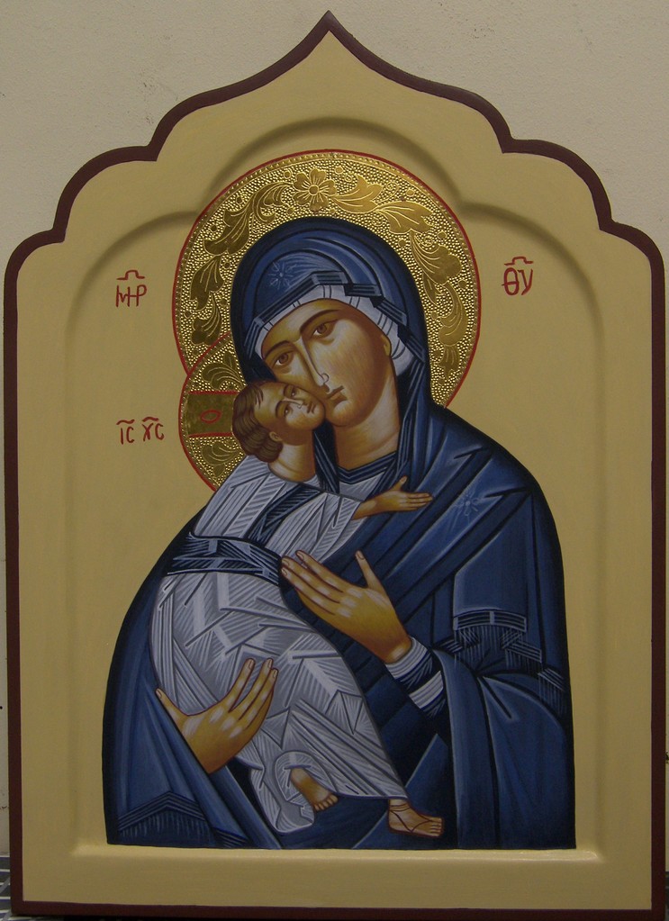 VIRGEN DE VLADIMIR (MANTO AZUL)     28 X 28    425 €