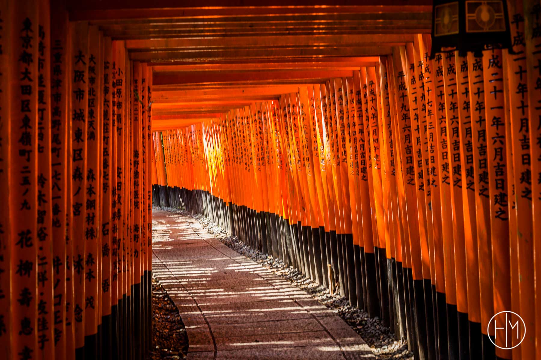 Tunnel de Torii au temple Fushimi Inari Kyoto