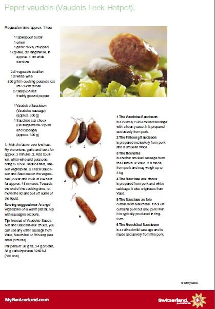 Saucisson Vaudois english