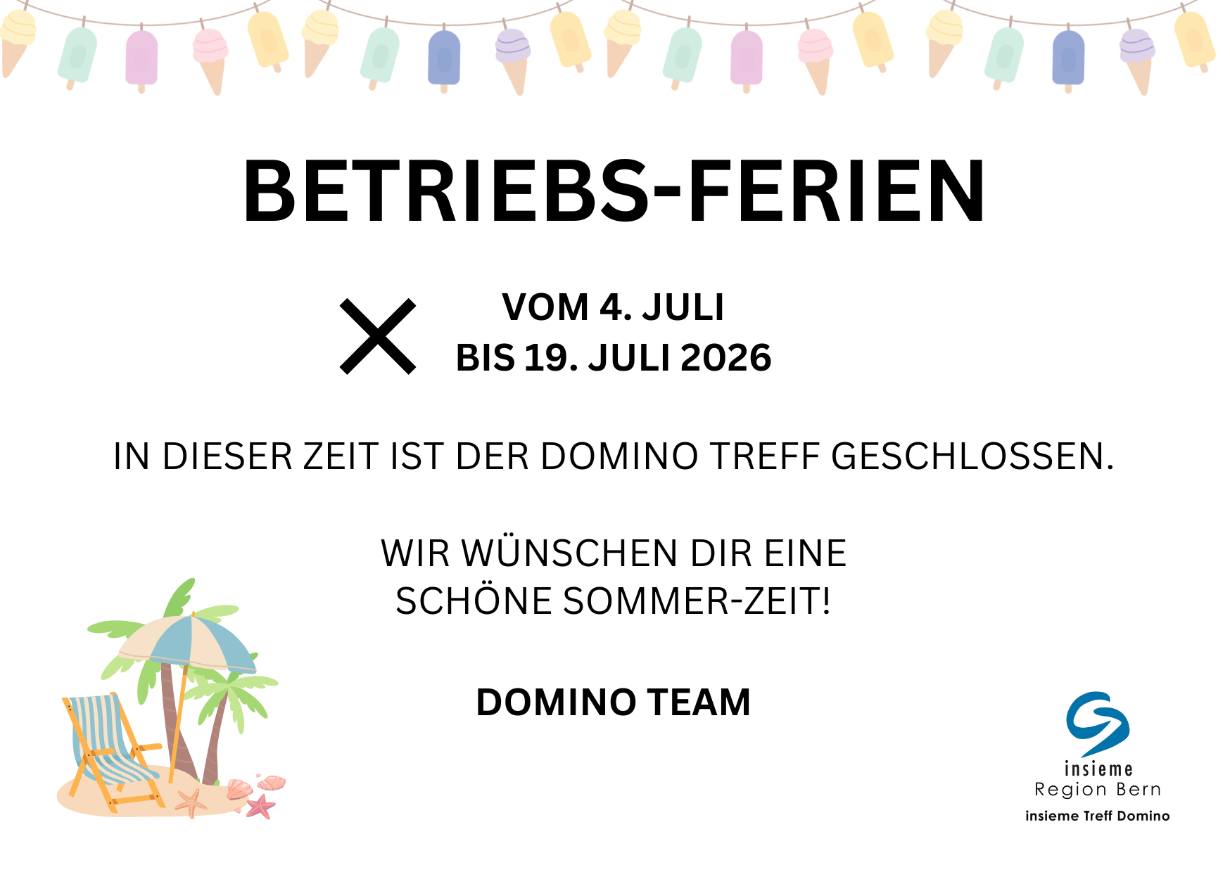 Treff in Ferien geschlossen