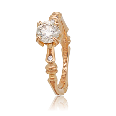 Solitär aus der Gremlin Kollektion in Rotgold mit einem Diamanten