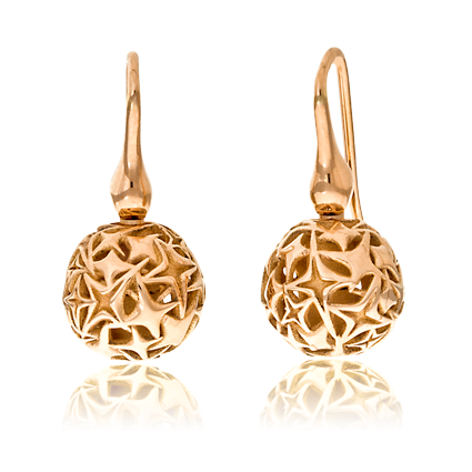 Ohrhänger in Rotgold mit Perlen aus der Milchstrasse Exchangeables Kollektion der Goldschmiede OBSESSION Zürich und Wetzikon