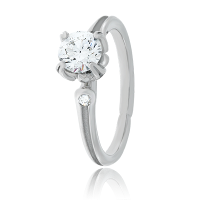 Solitär Ring in Weissgold mit Brillanten aus der Gremlin Kollektion der Goldschmiede OBSESSION in Zürich und Wetzikon