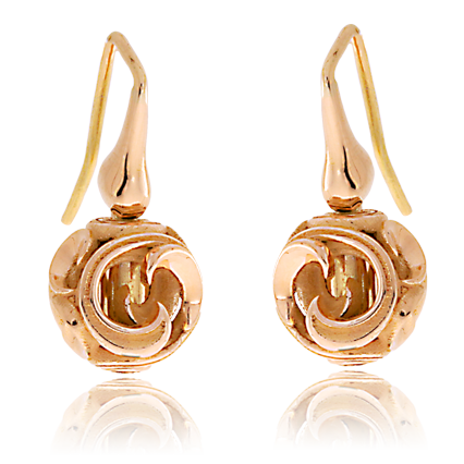 Ohrringe in Rotgold mit Einhängern aus der Gipsy Kollektion der Goldschmiede OBSESSION Zürich und Wetzikon