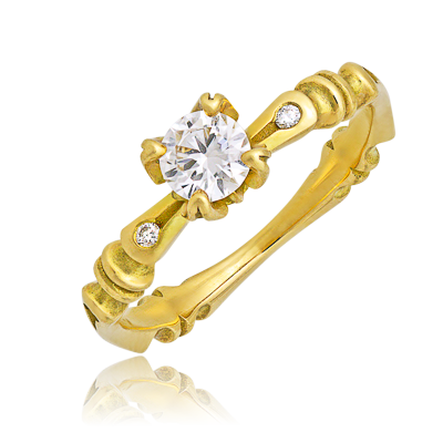 Solitär aus der Schmuckkollektion Gremlin in Gelbgold mit einem Diamanten