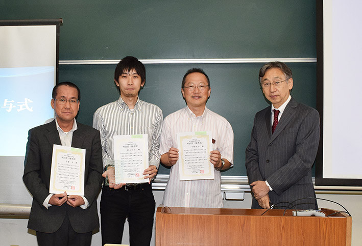 学会賞授与式 「堅田賞（優秀賞）」：村木祐太・千葉　史・今野晃市氏