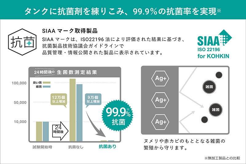 抗菌タンクを採用