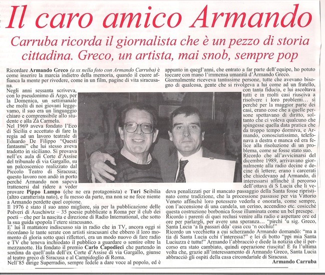 Armando Greco e Armando Carruba
