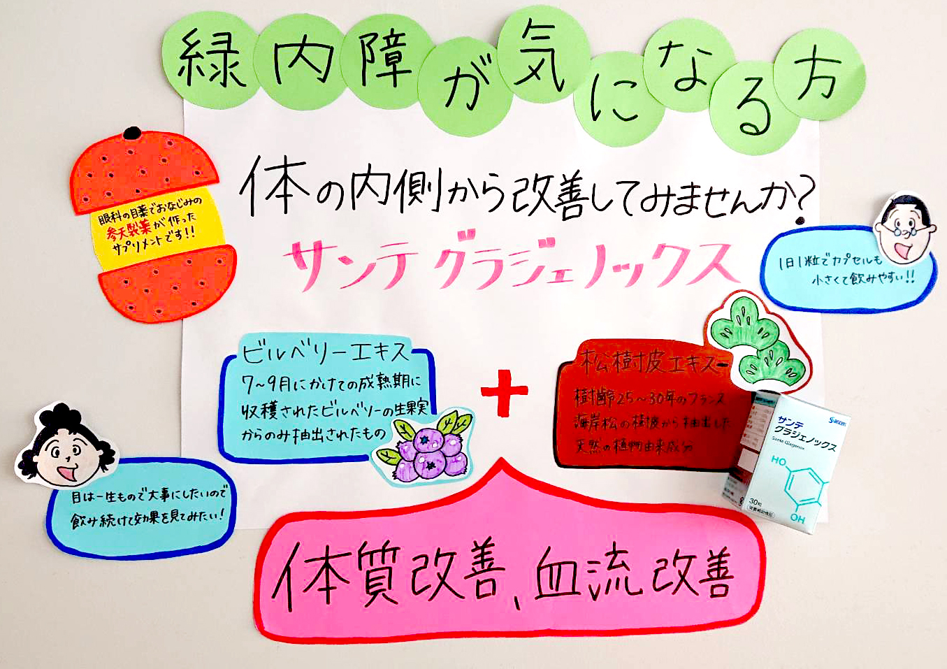 緑内障が気になる方、目薬とサプリメントを飲んで体の内側から改善していきませんか？