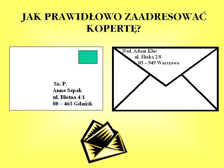 Pisanie Listu Klasa 2 Szkoły Podstawowej Zaadresuj prawidłowo kopertę. - Fantastyczna klasa2 F!