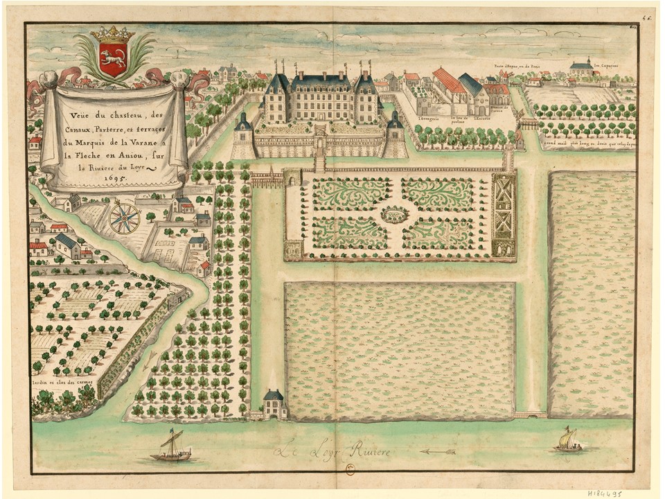 Pavilion Fouquet de la Varennes vue du sud en 1695