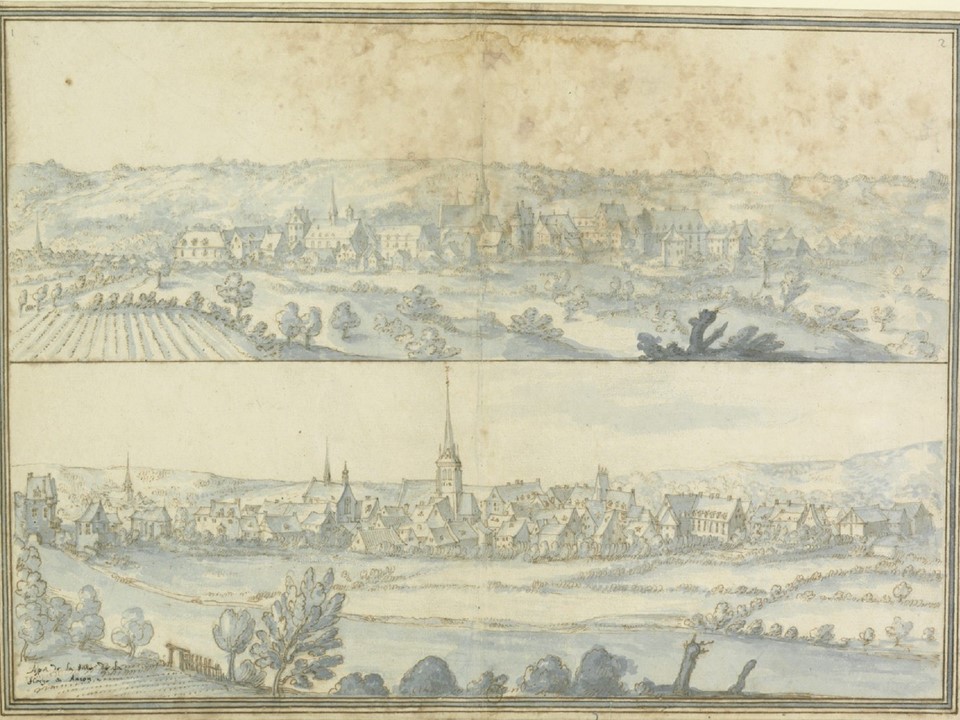 Vues de la Flèche en 1612 - Etienne de Martellange (1569-1641)  source : Gallica.bnf