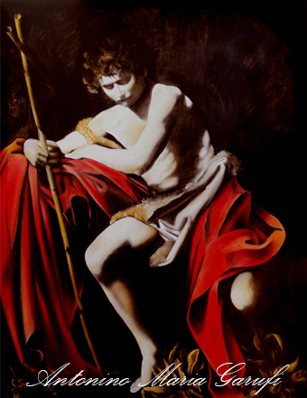 Omaggio a Caravaggio "San Giovanni Battista" Olio su Tela cm. 120 x 90_2016