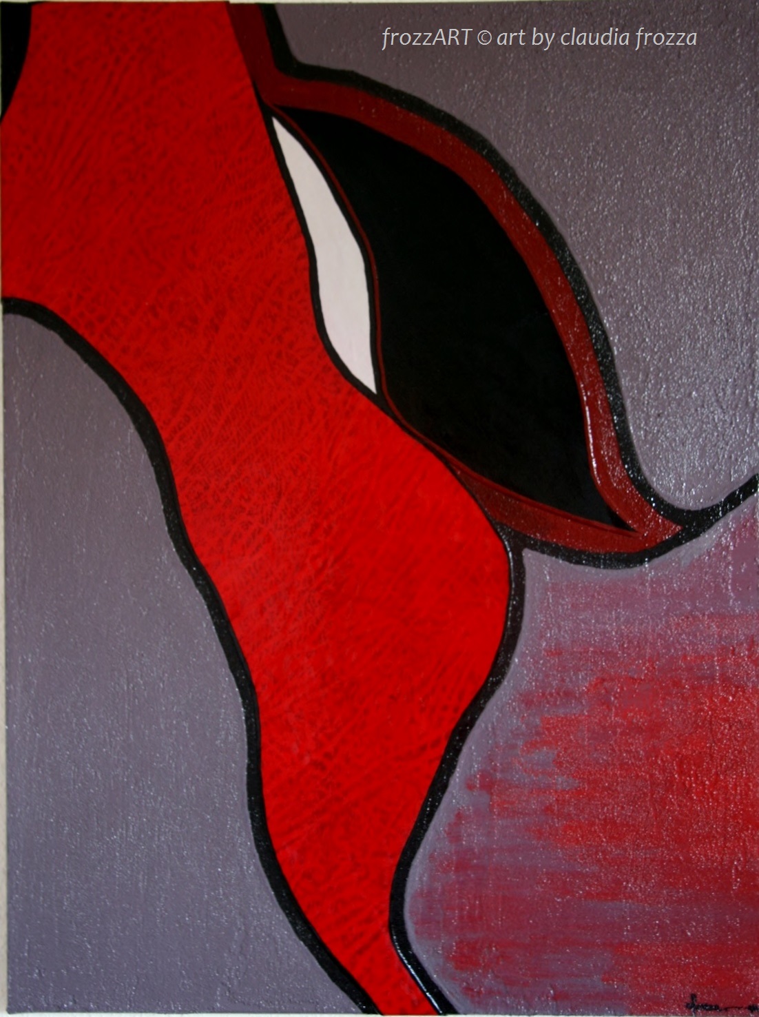 "Femmina" 80x60 cm, Acryl und echtes Leder auf Leinwand (2012)