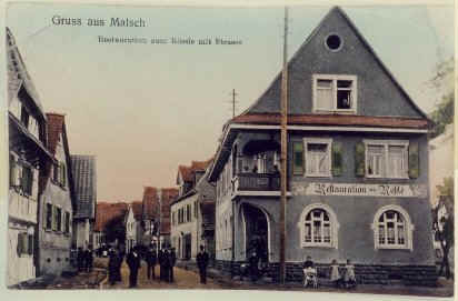 Haus- und Straßenansicht um 1920