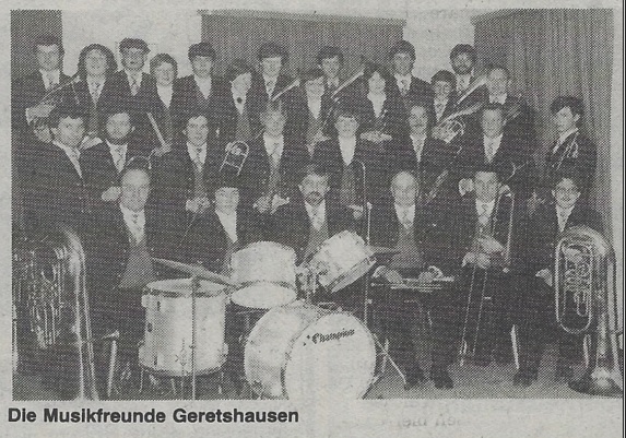 Die Musikfreunde Geretshausen im Jahr 1983.