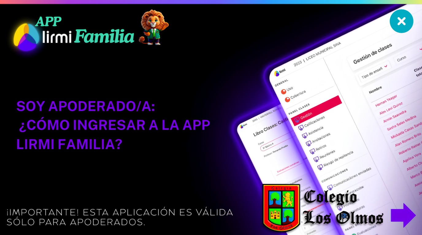 Instrucciones para ingresar a la APP Lirmi Familia