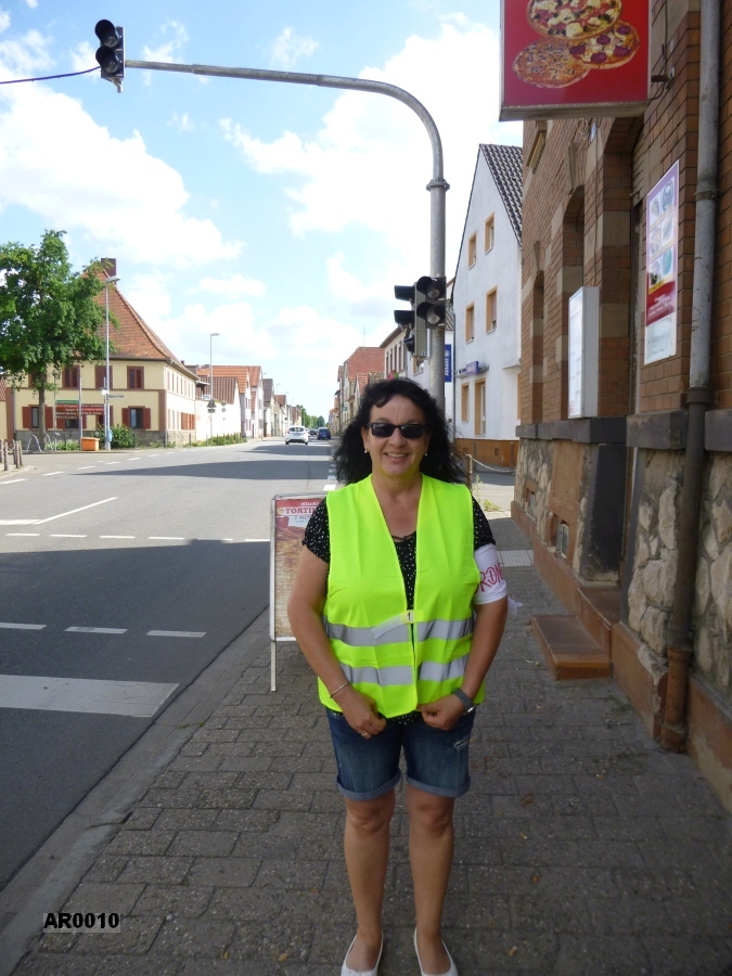 Sicherung der Fußgängerampel in Bobenheim