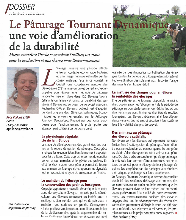 Article de presse Life PTD - AgroMag de janvier 2017