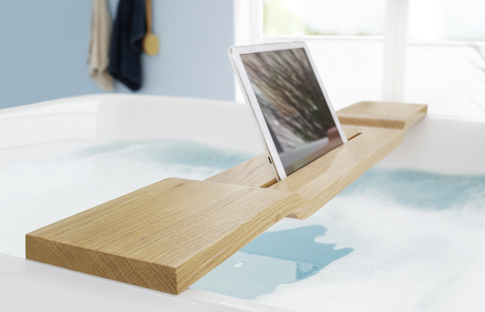 Bild: Badewannenhalterung iPad tablet, Unitymedia Webung, Halterung