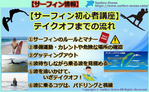 【サーフィン初心者講座】テイクオフまでの流れ