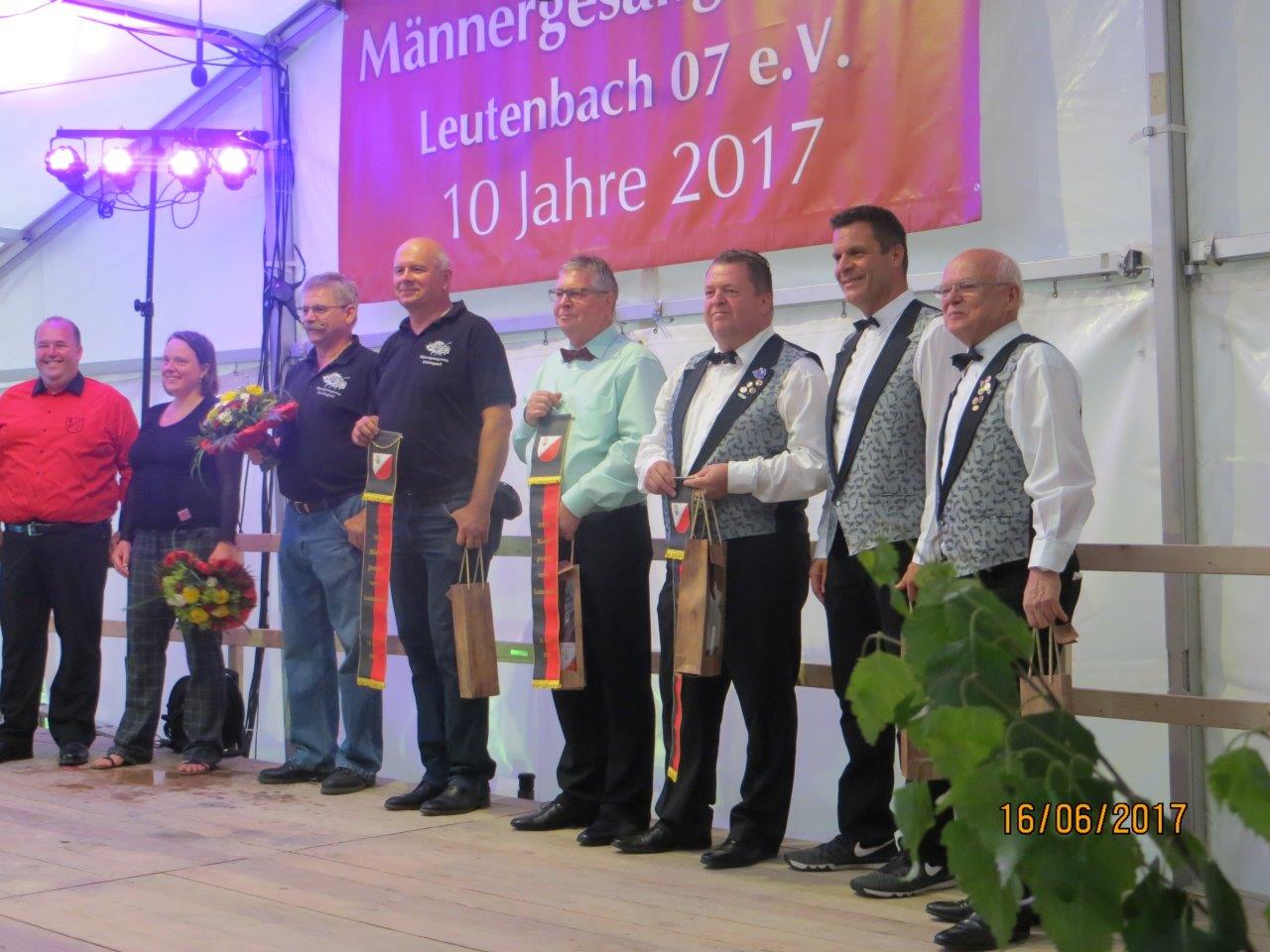 Jubiläumsfest 10 Jahre Männergesangsverein Leutenbach 07