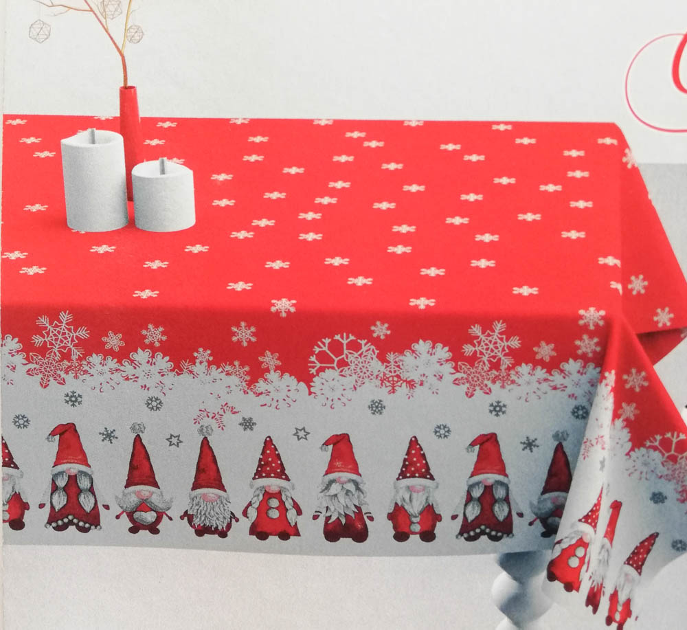 Tovaglia o copritavola natalizia con stampa digitale 3D per 12 persone 140x240 cm. D78
