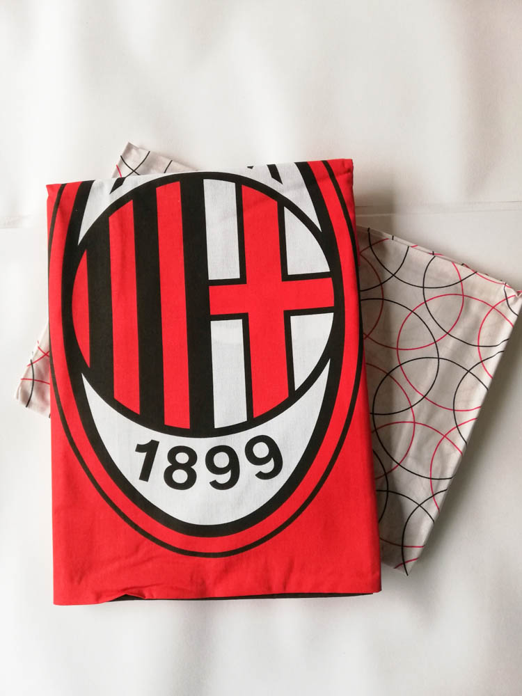 Completo lenzuola A.C Milan ufficiale letto singolo una piazza. B627