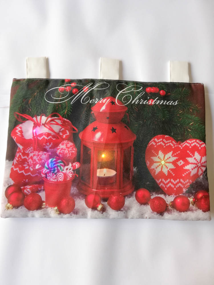 Copriforno Natalizio in cotone con luci a led e musica con stampa digitale 3D. B683