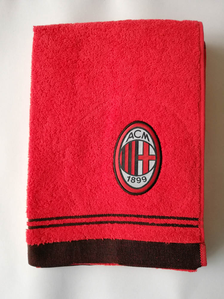 Set 1+1 A.C Milan asciugamano in spugna di cotone medio+ ospite ufficiale. B625