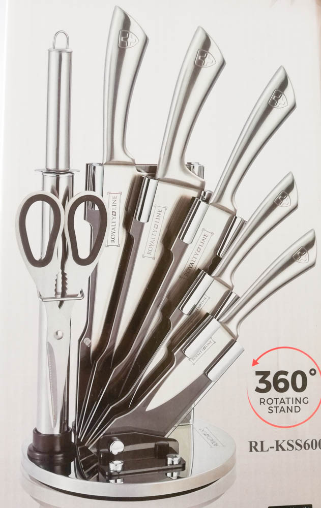 Ceppo set porta coltelli in acciaio cucina girevole a 360 gradi. B815