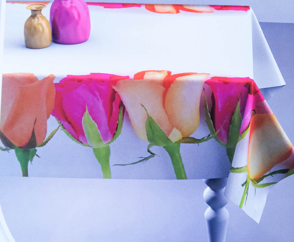 Tovaglia da tavola o copritavola con tulipani stampa digitale 3D per 6 persone 140x180 cm. B859