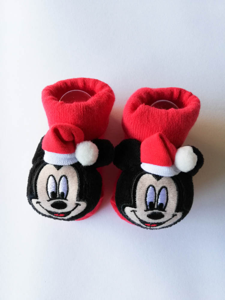 Scarpine calzino neonato natalizio ricamato Disney. C102