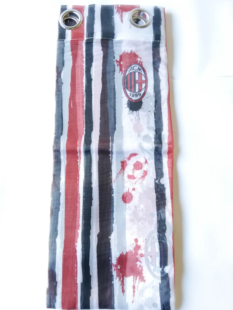 Coppia pannello tenda A.C Milan velata con borchie in acciaio ufficiale 140x290 cm. B831