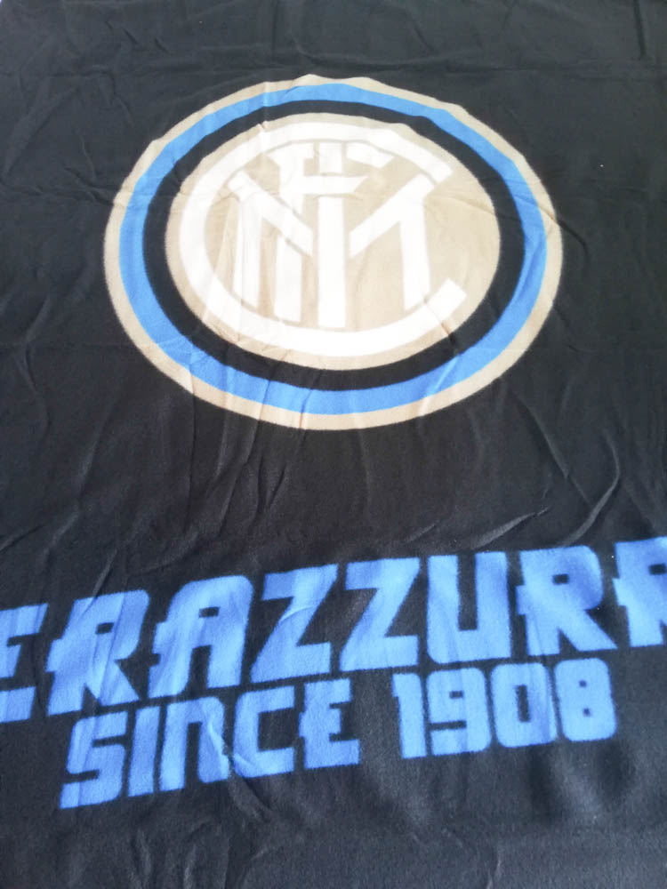 Plaid in pile invernale ufficiale F.C Inter 120x150 cm. D81