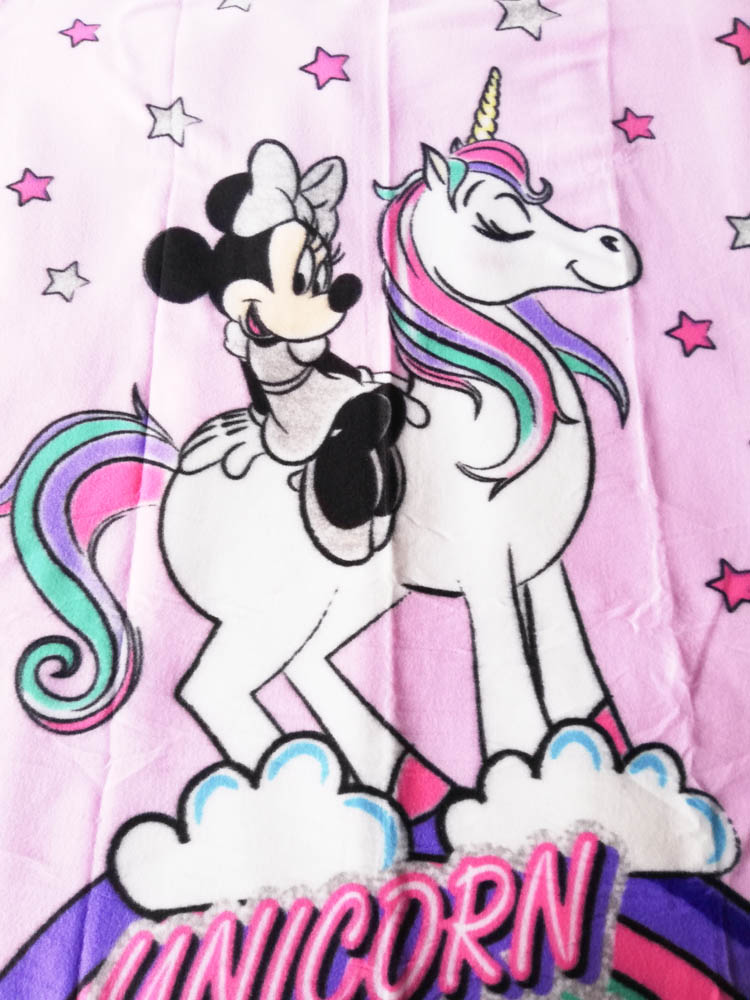 Plaid in soffice pile Minnie con unicorno 100x140 cm. B749