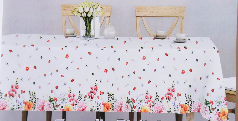 Tovaglia da tavola con fiori stampa digitale per 12 persone 140x240 cm. B855