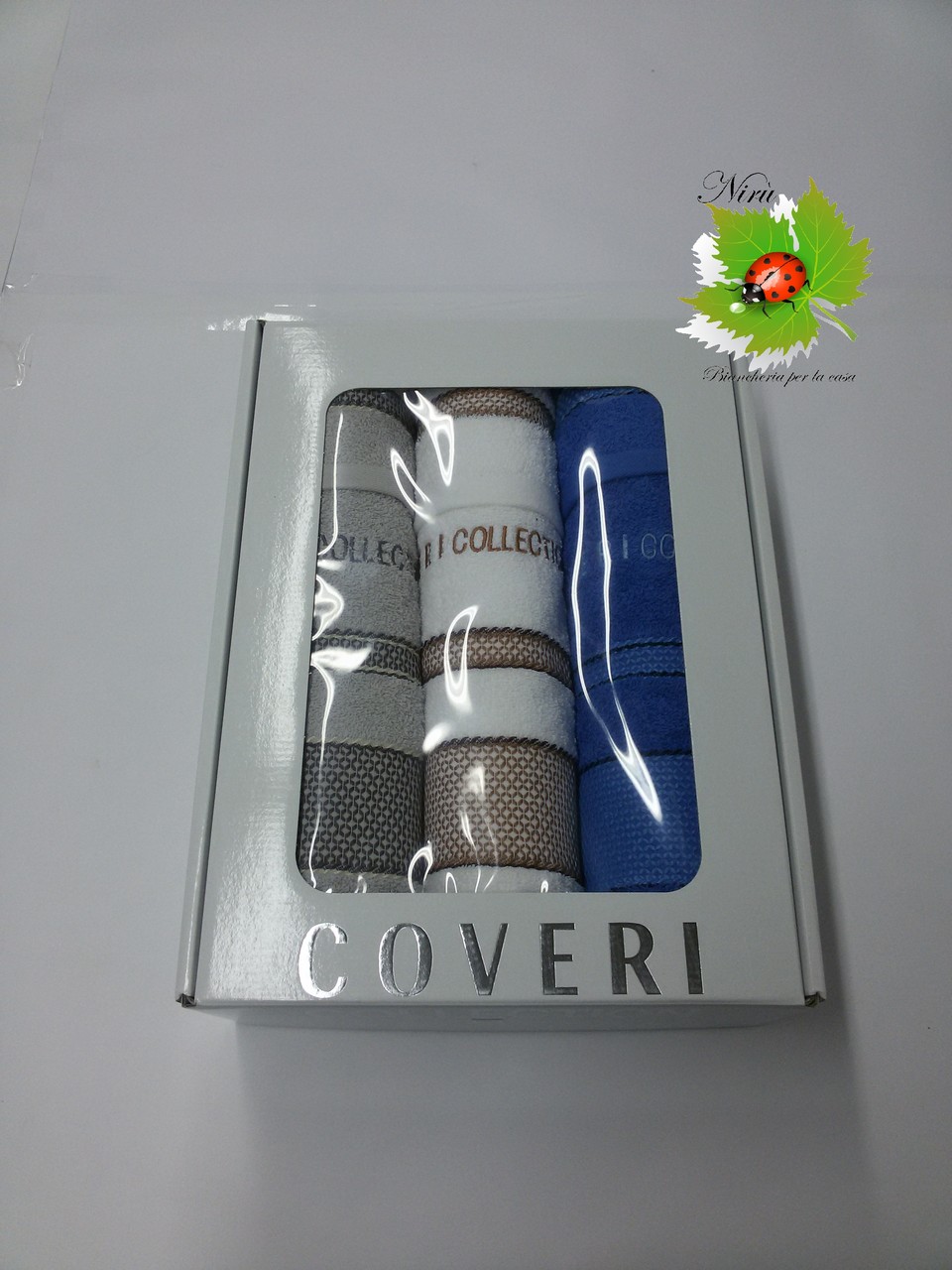 Asciugamani coveri collection 3+3 Grigio/Bianco/Roial ART.A098