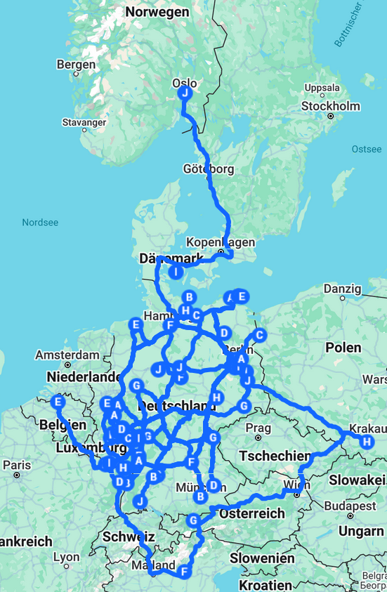 Bekannte Steinfundorte 2024/2025 (Dunkelziffer viel höher)