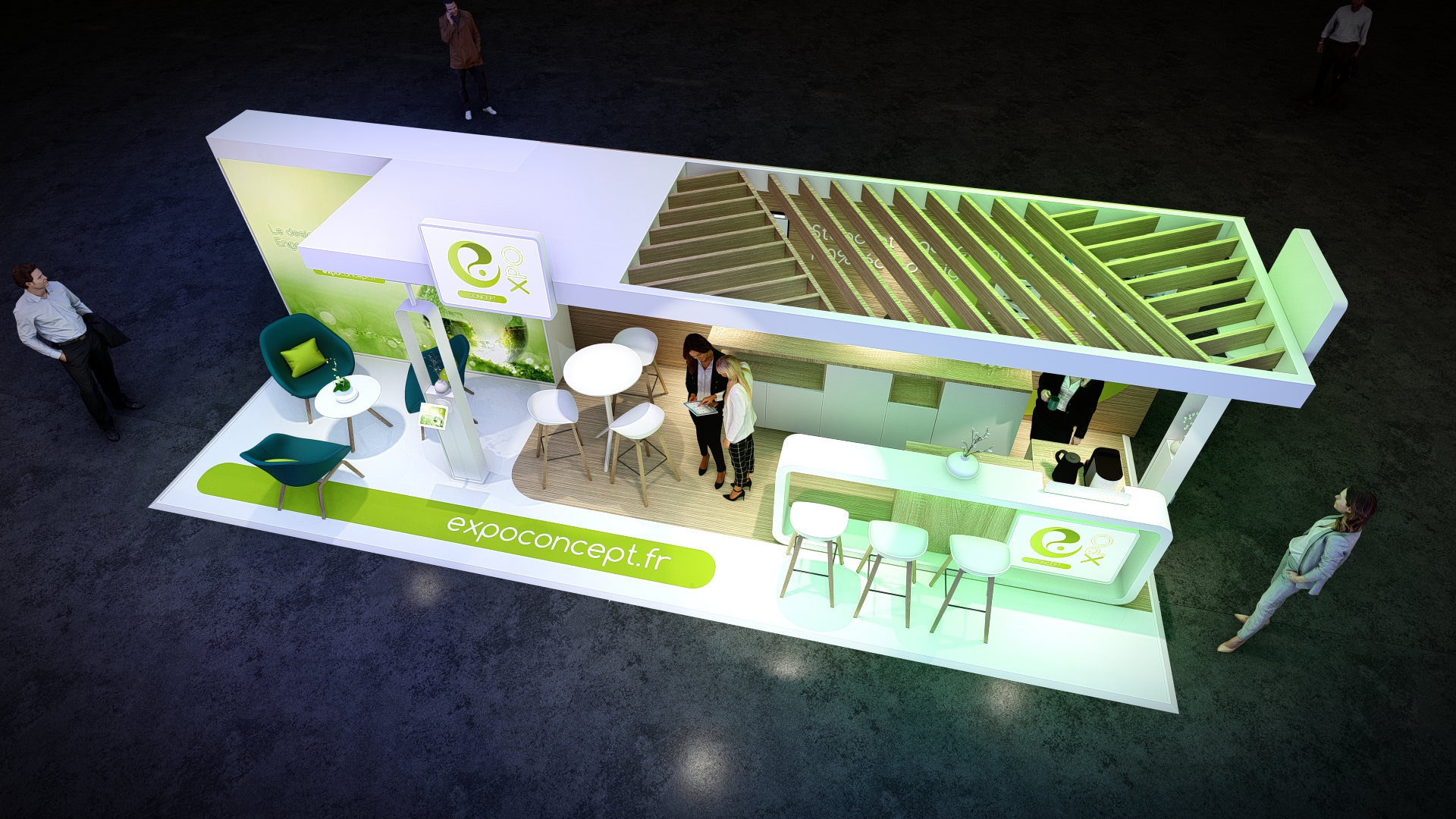 Concept stand design  "Green Wood" by IDEA
