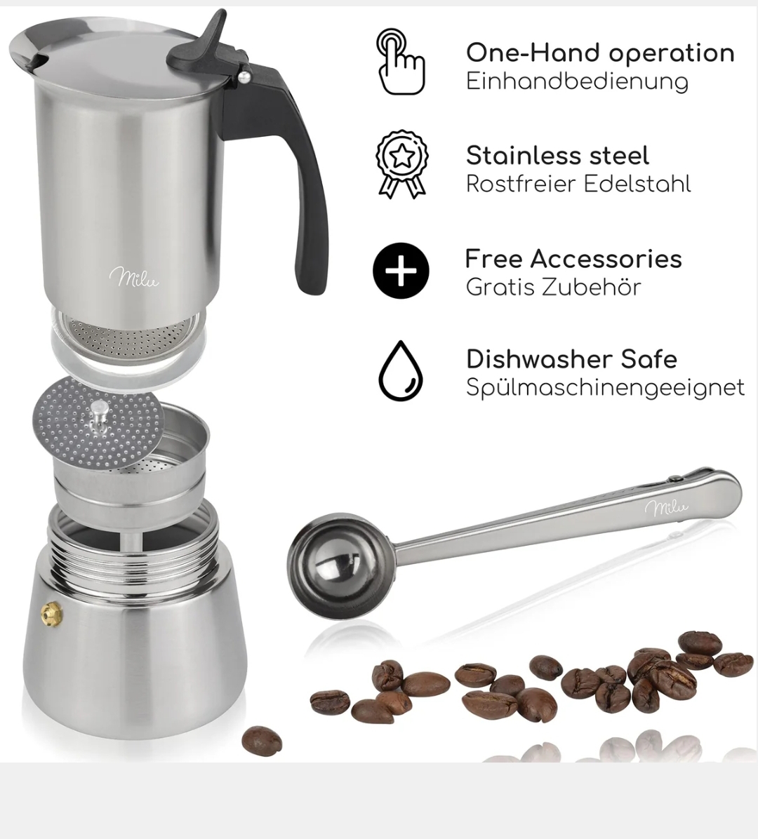 Espressokocher Induktion geeignet  4 -9 Tassen