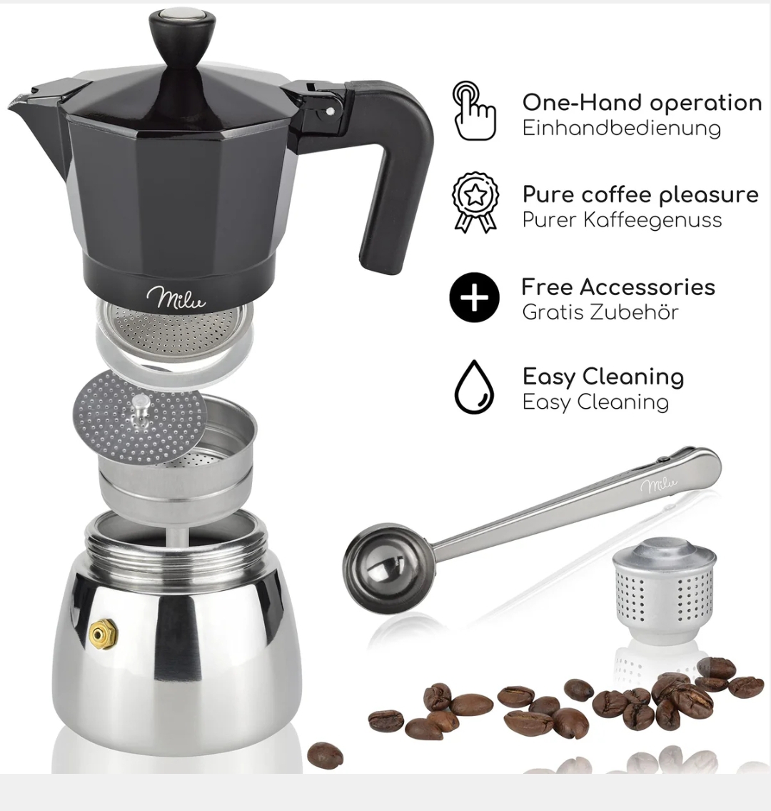 Espressokocher Induktion geeignet 3 - 9 Tassen