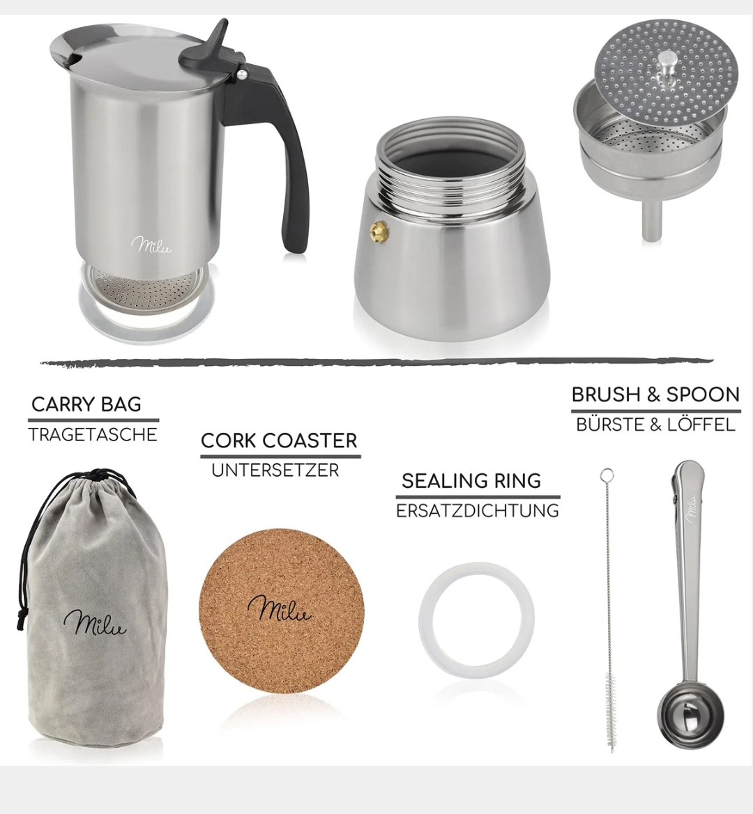 Espressokocher Induktion geeignet  4 -9 Tassen